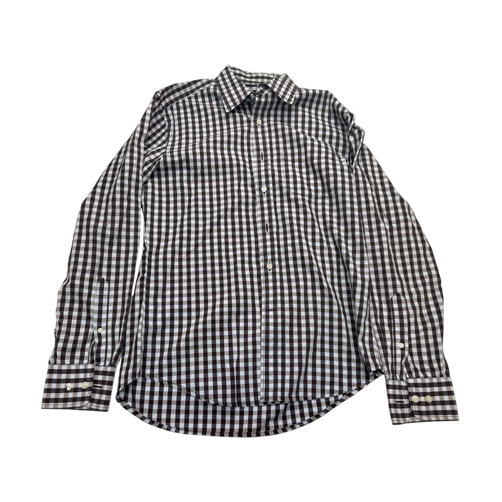 Gap check dress shirt Men's size Small white/black long-sleeve